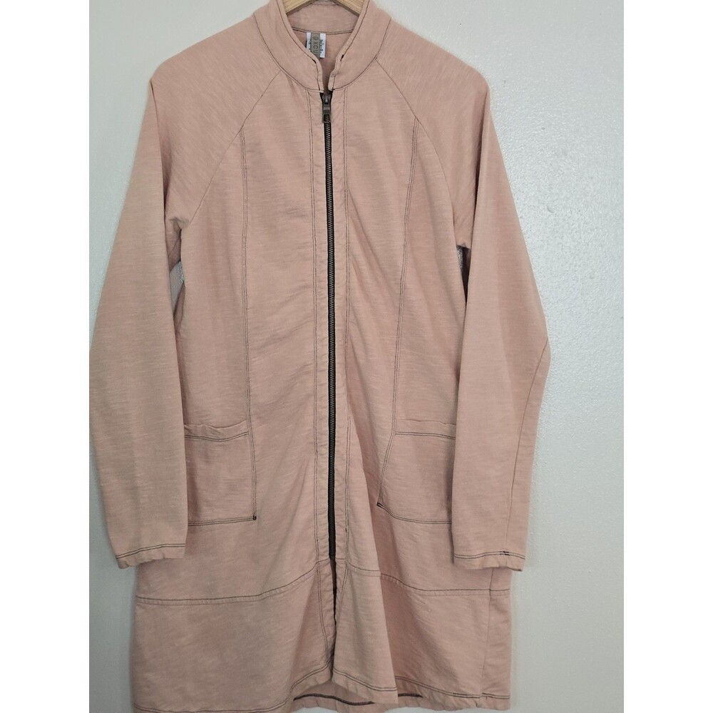 XCVI Long Zip Jacket Womens Small Peach Casual Travel Tunic Coat - Picture 8 of 12
